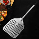 1 x RAW Customer Returns Ga HOMEFAVOR 14 inch perforated pizza peel, pizza shovel made of anodized aluminum pizza shovel pizza turning server with extended silicone handle, 88 cm in total - RRP €39.99