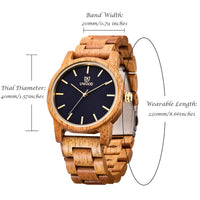 1 x RAW Customer Returns MUJUZE Men s Analog Quartz 40mm Sandalwood Wooden Watch with Golden Hands Mango  - RRP €42.99