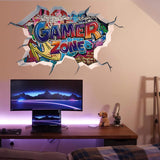 1 x Brand New SRIZIAN 3D Wall Sticker Gamer, Gamer Wall Sticker, 3D Gamer Wall Sticker for Gamer Bedroom Accessories, Gaming Wallpaper for Boys Bedroom Living Room Wall Decoration 90cm 57cm  - RRP €20.4