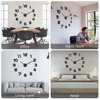 1 x RAW Customer Returns SOLEDI DIY Accurate Silent Wall Clock 60-120cm Easy to Assemble 3D Effect Filling Void Wall Modern Sticker Wall Clock Decoration for Home, Office, Hotel Silver Black  - RRP €20.98