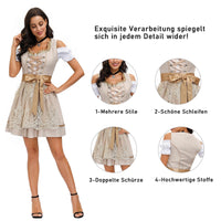 1 x RAW Customer Returns WYWZDQ Women s dirndl, women s dirndl complete set, includes women s dirndl blouse, women s dirndl apron, women s dirndl dress, Oktoberfest half-sleeved costume - RRP €76.82