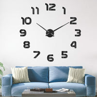 1 x RAW Customer Returns SOLEDI DIY Accurate Silent Wall Clock 60-120cm Easy to Assemble 3D Effect Filling Void Wall Modern Sticker Wall Clock Decoration for Home, Office, Hotel Silver Black  - RRP €20.98