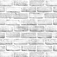 1 x RAW Customer Returns Shackcom Vintage Wallpaper Self Adhesive Brick Effect White and Grey Decorative Paper Roll Stone Look Self Adhesive Waterproof 44.5 x 1000 cm for Kitchen Bedroom Living Room Toilet - RRP €24.0