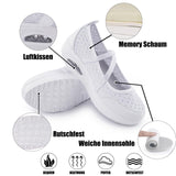 1 x RAW Customer Returns Git-up Women s Walking Shoes with Velcro Breathable Mesh Nurse Shoes Lightweight Memory Foam Air Cushion Sneakers, Sequins-White 36 - RRP €39.99