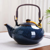 1 x RAW Customer Returns Webao Tea Set Chinese Ceramic Tea Service, 600ml Teapot and 6 Cup 120ml Kungfu Tea Services, Kiln-Changed Glaze Asian Teapot for Tea Lovers, Blue - RRP €38.3