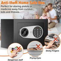 1 x RAW Customer Returns 14L Safe Furniture Safe Small with Fireproof Waterproof Money Bag for Home with Combination Lock Mini Children s Wall Safe for Cash Medicine Jewelery 23 x 17 x 17 cm Black - RRP €46.38