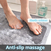 1 x RAW Customer Returns DINGC Non-Slip Shower Mat with Suction Cups and Drain Holes, Shower Mat with Massage Cushion, Large Shower Mat for Shower, 70 x 40 Gray  - RRP €20.4