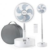 1 x RAW Customer Returns Marchpower fan quiet pedestal fan with remote control, height adjustable up to 92cm battery fan, 5 speed levels 90 automatic oscillation pedestal fan with carrying bag 10 25CM - RRP €69.98