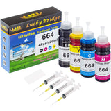 3 x RAW Customer Returns Lucky Bridge 400ml 4x100ml 664 Ink for Epson EcoTank T664 T6641 T6642 T6643 T6644 Ink Bottle for ET-2500 ET-2550 ET-2600 ET-2650 ET-4500 ET-140000000 L100 L110, L350, L355, L555-400 ml. - RRP €64.8