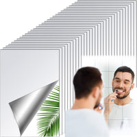 1 x RAW Customer Returns Outus 30 Pieces Mirror Sheets Self-Adhesive Flexible Without Glass Mirror Tiles Mirror Wall Stickers for Home Bathroom Decor 5.9 x 3.9 Inches  - RRP €12.85