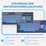 1 x RAW Customer Returns RK ROYAL KLUDGE RK98 Mechanical Keyboard Wireless Gaming Keyboard 2.4G Bluetooth 5.1 USB-C RGB Backlit German Layout QWERTZ 100 Keys Hot Swappable Red Switch, Blue - RRP €91.2