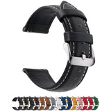 1 x RAW Customer Returns Fullmosa 12 colors watch strap 24 22 20 18 16 14mm, Axus leather strap smart watch replacement band for Samsung Galaxy Watch 42mm Huawei gt2 Garmin vivoactive 4s, black 18mm - RRP €20.08