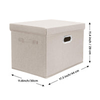 1 x RAW Customer Returns TYEERS Storage Box with Lid Large Fabric Foldable Washable Box Storage with Lid 44 x 30 x 29 cm Pack of 2 Beige - RRP €30.24