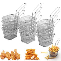 1 x RAW Customer Returns TOKINCEN 12 pieces frying basket small serving basket stainless steel for fries mini fries basket fries basket fryer basket frying basket for serving for french fries shrimp onion rings - RRP €23.18