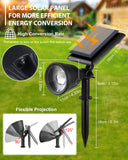 2 x RAW Customer Returns BLOOMWIN 2 pcs. Solar garden spotlights warm white projector lamp, solar spotlight with ground spike for outdoor garden, waterproof IP65 garden lighting, dimmable plant spotlights, garden decoration,  yard - RRP €75.98