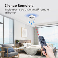 1 x RAW Customer Returns Smoke Detector, 10 Year Battery, Smoke Alarm for Home, Fire Alarm with Remote Silence, Large Test Hush Button Smoke Alarm, Compliant with EN14604 5 Pack  - RRP €71.0