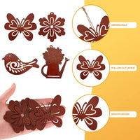 1 x Brand New Pack of 9 rust Easter decorations for hanging, Easter hanging decorations, , patina vintage hanging decorations, Easter party decorations, silhouettes made of metal with patina, Easter decorations for outdoor indoor  - RRP €20.4