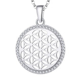 1 x Brand New JO WISDOM Women s Necklace Flower of Life Silver 925 Necklace Pendant Flower of Life Amulet with 3A Zirconia April Birthstone, Jewelry for Women - RRP €56.35