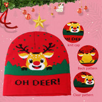 1 x Brand New Babioms 2PCS Winter Hat Winter Warm Knitted Hat Santa Claus, Elk Winter Warm Knitted Hat Birthday Gift Unisex - RRP €27.6