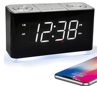 1 x RAW Customer Returns iTOMA clock radio, Bluetooth, large LED display, FM radio, dual alarm radio clock, USB charging port, alarm clock, night light, dimmer, snooze, sleep timer CKS507 - RRP €28.44