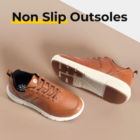 1 x RAW Customer Returns FitVille Extra Wide Casual Shoes Men Super Soft Leather Sneakers Athletic Formal Classic Sneakers Business Casual Sports Shoes Eco-Friendly Breathable Walking Shoes Brown 44 EU Wide - RRP €75.99