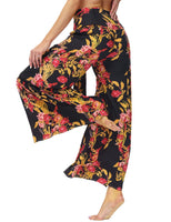 1 x RAW Customer Returns HESUUIO Women s Pants Long Printed Casual Pants with Elastic Waistband Harem Pants Long Yoga Pants Baggy Wide Bloomers Multicolored, L - RRP €28.16