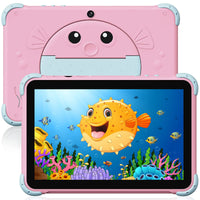 1 x RAW Customer Returns ascrecem children s tablet 10 inch Android tablet for children with WiFi dual camera IPS display Quad Core 32GB, children s tablet from 3-14 years girl boy, toddler tablet PC with child-proof case rose  - RRP €89.99