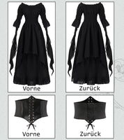 1 x RAW Customer Returns Victorian Gothic Dresses Women s Medieval Clothing Renaissance Costume Women Evening Dress Vintage Black Dresses Carnival Halloween Outfit with Elf Ears Hair Accessories Socks Corset VL028S - RRP €30.24