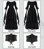 1 x RAW Customer Returns Victorian Gothic Dresses Women s Medieval Clothing Renaissance Costume Women Evening Dress Vintage Black Dresses Carnival Halloween Outfit with Elf Ears Hair Accessories Socks Corset VL028S - RRP €30.24