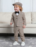 1 x RAW Customer Returns mintgreen Baby Boy Formal Wedding Suits Christening Tuxedo Blazer Outfit 5PCS Set, Khaki Plaid, 2-3 Years, 100 - RRP €52.9