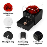 17 x RAW Customer Returns ADAZ Eternal Real Rose with I Love You Necklace, Preserved Rose Flowers Jewelry Gift Box for Valentine s Day Mother s Day Wedding Anniversary Birthday Gift for Her Women Girlfriend Wife - RRP €404.6