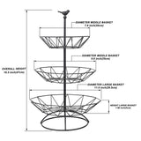 1 x RAW Customer Returns Hossejoy Fruit Basket, 3 Tier Serving Basket Fruit Bowl Snack Display Stand, Perfect for Fruits, Vegetables, Snacks, Household Items and Much More Black  - RRP €17.14