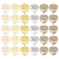 1 x RAW Customer Returns SUNNYCLUE 1 Box 60pcs 6 Colors Heart Tree of Life Charms Large Small Tree Charms Alloy Bronze Gold Silver Lucky Plant Love Charm For Jewelry Making Charms Accessories DIY Necklace Ar - RRP €20.4