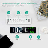 1 x RAW Customer Returns ORIA Digital LED Wall Clock, 10.5 inch LED Wall Table Clock with Date Temperature, , Time Memory, 2 Alarms, Ringtone Volume 5 Adjustable Brightness, 1.5m USB Cable no adapter White - RRP €23.23