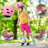 1 x RAW Customer Returns SAMIT children s knee pads 7 in 1 set with skater helmet, inline protectors for children, adjustable children s protective equipment set 5-12 years for skateboard, roller skates, scooter sports, pink purple - RRP €30.24