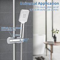 1 x RAW Customer Returns Joyoldelf Universal Hand Shower Holder, Adjustable Shower Bracket, 360 Rotatable Shower Holder for Slide Bar 19-25 mm Outside Diameter, ABS Grade Plastic, Chrome-Plated - RRP €8.36