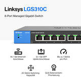 1 x RAW Customer Returns Linksys 8-Port Managed Gigabit Ethernet Switch with 2 SFP Uplinks - RRP €47.34