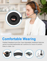 1 x RAW Customer Returns New bee PC Headset with Microphone USB 3.5mm Business Headset Noise Cancelling Clear Stereo Sound for Call Center Office Conference Calls Skype Chat Webinar Presentations Online Courses 2 Pack  - RRP €58.99