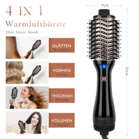 1 x RAW Customer Returns One-Step Hot Air Brush, PARWIN PRO BEAUTY Hair Dryer and Volume Brush, 4 in 1 Oval Blow Dryer Brush, Drying, Straightening and Volume, Ionic Care, 1000 Watt, Black - RRP €35.28