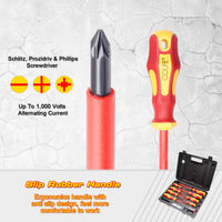 1 x RAW Customer Returns CCLIFE 9 pcs VDE insulated screwdriver set including voltage tester slotted PH PZ set - RRP €19.91