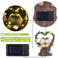 1 x RAW Customer Returns HIAME Garden Decoration Figures Solar Rust Garden Decoration for Garden, Garden Figures Solar Illuminated Love Heart Bird Sculpture Ornaments for Outdoors, Resin Sculpture Animal Statues Figures with Solar Light C  - RRP €30.04