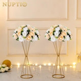 1 x Brand New NUPTIO Artificial Flower Ball Centerpieces 2 Pack 35cm Diameter White Fake Flowers Roses Balls Large for Centerpiece Faux Rose for Wedding Birthday Party Table Decorations - RRP €38.48