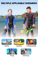 1 x RAW Customer Returns Yikayin Children s Wetsuit Long, 2.5 mm Wetsuit Boys Girls Back Zip, Neoprene Children s Thermal for Swimming, Diving, Snorkeling, Surfing, SUP - Blue M - RRP €46.99