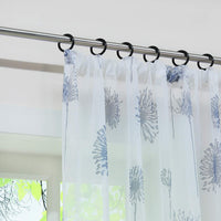 1 x RAW Customer Returns HongYa 1 piece transparent curtain voile curtain scarf with ruffle tape window scarf H W 175 140 cm dandelion pattern - RRP €22.18