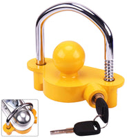 1 x RAW Customer Returns Turnart Trailer Lock, Trailer Lock, for 50mm Couplers, 2 , 1-7 8 , 2-5 16 , 2 Keys Yellow  - RRP €25.99