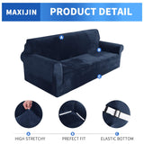 1 x RAW Customer Returns MAXIJIN Extra Large Thick Velvet Sofa Cover Oversized Stretch 4 Seater Couch Slipcover for Dogs Cats Pet 1 Piece XL Sofa Cover Furniture Protector 4 Seater, Navy Blue Velvet  - RRP €49.01