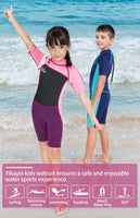 1 x RAW Customer Returns Yikayin wetsuit kids short, 2.5mm neoprene shorty for boys girls, thermal UV swimsuit back zip for swimming lessons, diving, surfing, snorkeling - RRP €42.99