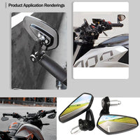 1 x RAW Customer Returns AULESSE Motorcycle Mirror-Universal 7 8 22mm Handlebar End Mirror Motorcycle 360 Rotatable with Robust Aluminum Alloy Compatible for Scooter Scooter ATV Suzuki, Kawasaki Motorcycle Side Mirror - RRP €21.99