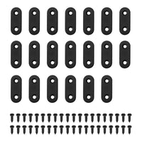 1 x RAW Customer Returns 20pcs Stainless Steel Flat Plate Brackets, Heavy Duty Straight Corner Braces with 40 Screws for Wooden Chairs, Bookshelves, Boards, Windows, Furniture, Black - RRP €8.05