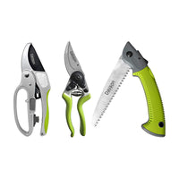 1 x RAW Customer Returns Davaon professional garden shears set with hand saw - 1 x bypass garden shears, 1 x anvil garden shears and 1 x folding saw - THE set for hobby and professional gardeners - RRP €31.4